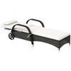Outsunny Patio Wicker Chaise Lounge, PE Rattan Outdoor Lounge Chair with Cushion, Height Adjustable Backrest & Wheels - 4 of 4