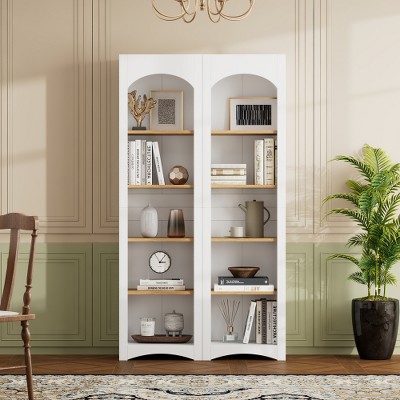 Farmhouse Storage Cabinet For 70-inch TV, Multi-functional Bookshelf Cabinet, Wood-grain Pantry W/Adjustable Shelving For Living Room Bedroom