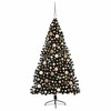 vidaXL Artificial Pre-lit Christmas Tree with 300 LEDs Black 70.9" PVC - 3 of 4