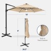 Best Choice Products 10ft 360° Rotating Cantilever Easy Auto Open Patio Umbrella w/ Solar LED Lights - 2 of 4