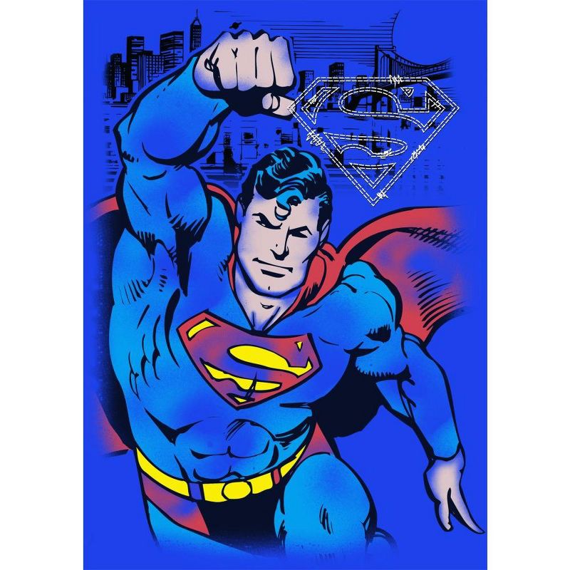Superman Flying Pose Superhero Youth Royal Blue Graphic Tee, 2 of 4