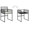 vidaXL Patio Dining Set 9-Piece Black Poly Rattan Synthetic Garden Furniture with Cushions, Rectangular Glass Table, Foldable Chairs - 4 of 4