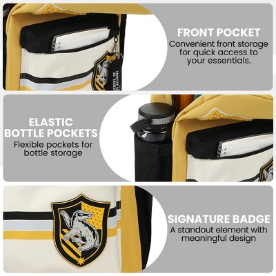 Harry Potter Hufflepuff Crest 16.5" Adult Yellow Backpack — фото 5