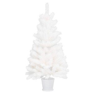 vidaXL Christmas Tree Artificial Xmas Tree with Needle-Shaped Branches - White 35.4" - 1 of 4