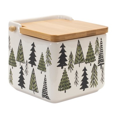 Melrose Ceramic Pine Tree Canister 5.25"L