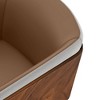 ARTPLAN Mid Century Modern Dining Chair Set of 2,Faux Leather Uphoolsted Accent Arm Chair,Walnut with Beech Feet for Dining Room/Home Office - 3 of 4