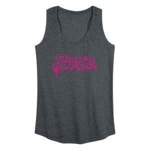 Women's - Barbie - Spray Painted Dripping Graphic Racerback Tank - 1 of 4