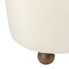 Sagebrook Home 17" Rubber Wood Round Ottoman with Ball Feet Ivory/Beige: Padded, Polyester Upholstery, No Assembly Required - image 3 of 4