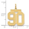 Black Bow Jewelry 14k Yellow Gold, Jersey Collection, Medium Number 90 Pendant - 2 of 3