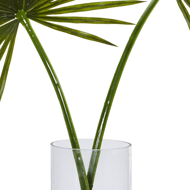 49&#34; x 40&#34; Artificial Fan Palm Arrangement in Glass Vase - Nearly Natural, 4 of 5