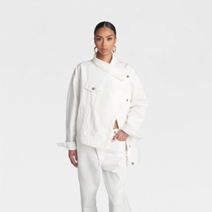 KBB by KAHLANA Women's 'The Asym Denim Jacket' - White XXS : Target