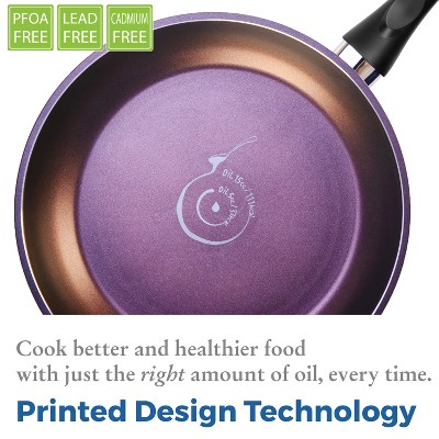 10" Purple Aluminum Nonstick Frying Pan with Stainless Steel Handle