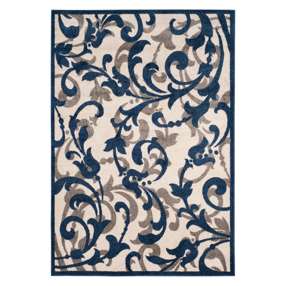 5'X8' Archer Indoor/Outdoor Rug - Navy/Cream - Safavieh