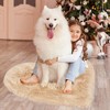 PiccoCasa Living Room Sofa Heart Shaped Soft Faux Sheepskin Plush Area Floor Mats 27"x36" - 4 of 4