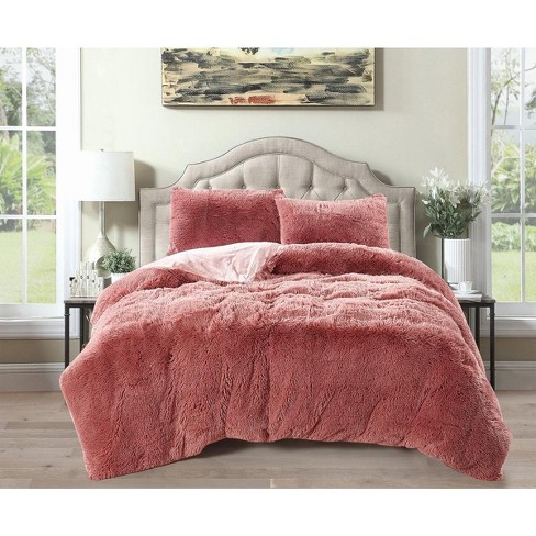 Lily Ny Luxury Super Soft Thick Warm, Faux Fur Duvet Cover Super King