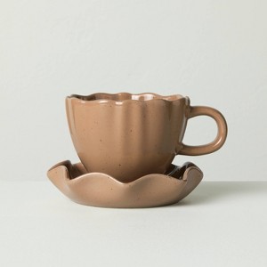 5oz Scalloped Stoneware Espresso Cup - Hearth & Hand™ with Magnolia - 1 of 3