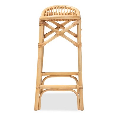 Elgon Natural Brown Rattan Curved Counter Stool