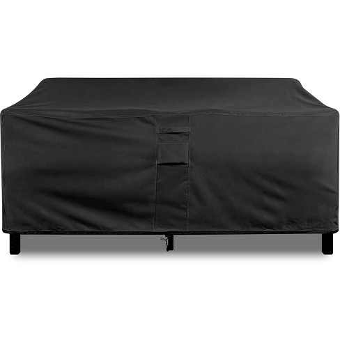 Love Seat Outdoor Furniture Weatherproof Cover - 48" x 32.5" x 31" - Black - image 1 of 4