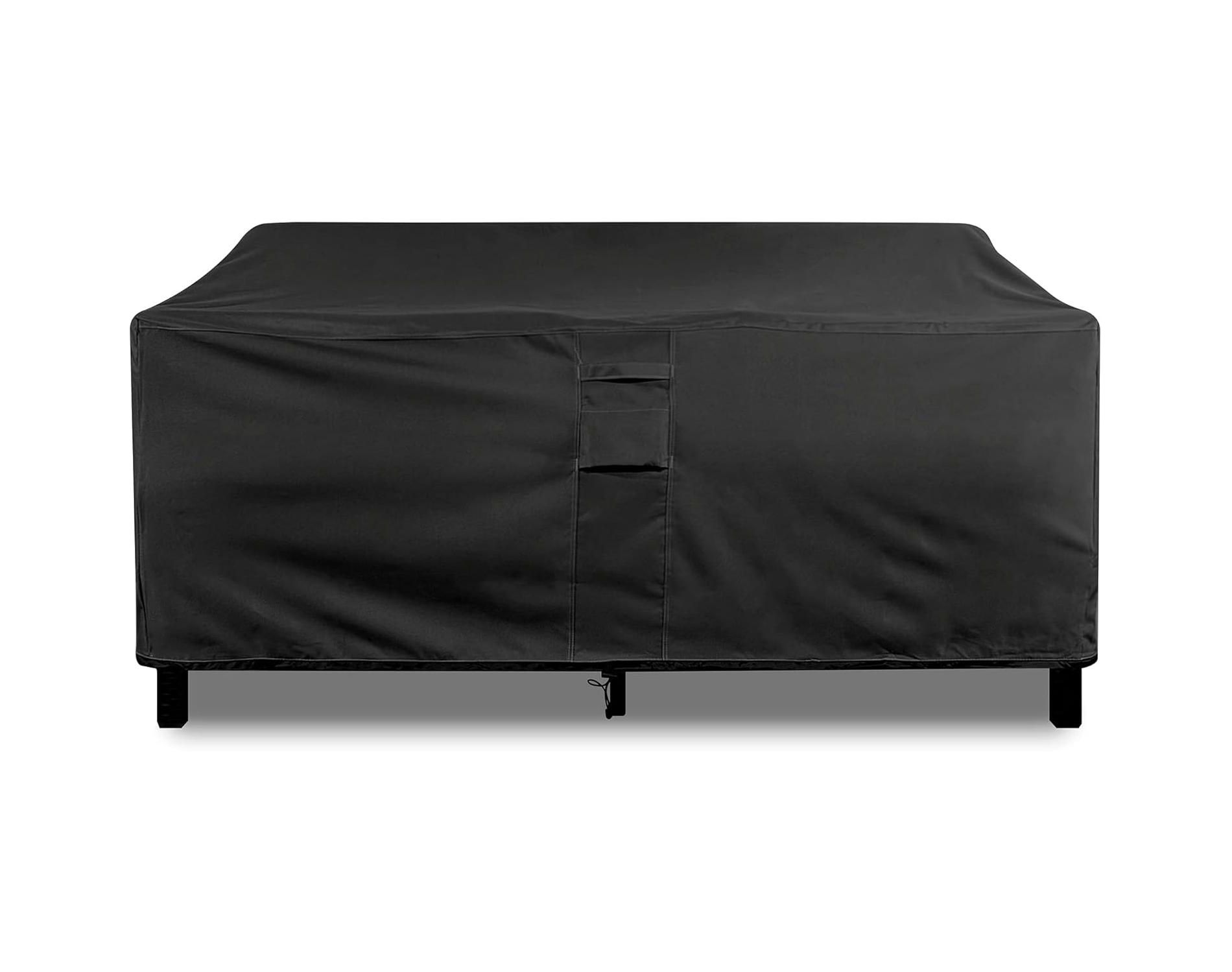 Outdoor Loveseat Sofa Cover – Weatherproof, Water-Resistant Black Protective Cover for Patio Furniture – Heavy-Duty Outdoor Couch Cover