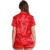Just Love Womens Satin Pajama Set - Loungewear Short Sleeve Button Down Sleepwear - 3 of 3