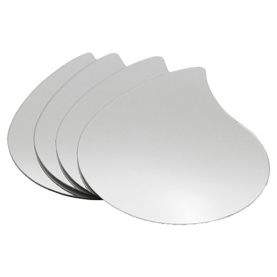 Evideco French Home Goods Set of 4 Small Self-Adhesive Decorative Mirrors – Available in 8 Unique Shapes