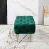 Roundhill Furniture Sira Velvet Button Tufted Bench with Gold Metal Legs, Green - 4 of 4