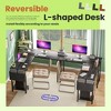 TUYOHW 50" L-Shaped Computer Desk with Side Storage Bag,Corner Desks with CPU Stand& Metal Frame,Gaming Desk for Home Office Dorm Studying Room - 4 of 4