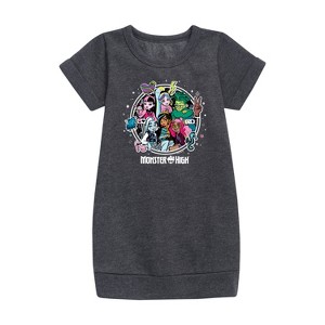 Girls' - Mattel - School Students Graphic Short Sleeve Fleece Dress - 1 of 3