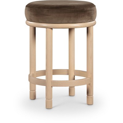 Meridian Furniture,Monette Brown Velvet Counter Stool