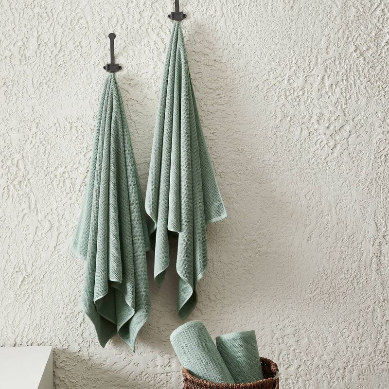 4pc Cotton Popcorn Textured Bath Towel Set - Isla Jade, 5 of 9