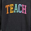 Women's - Instant Message - Collegiate Teach Lightweight French Terry Wide Neck Long Sleeve Graphic Shirt - 2 of 4
