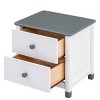 Wood Nightstand for Kids, Bedside Table with Storage, Cute Rounded Design, Sturdy Pine & MDF, Space-Saving Design-The Pop Home - 4 of 4