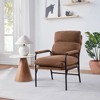 Modern Accent Chair, Reclining Chair with Adjustable Backrest, Corduroy Chair with Metal Frame Bedroom - 3 of 4