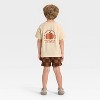 Toddler Boys' Short Sleeve Pumpkin Spice French Terry T-Shirt and Shorts Set - Cat & Jack™ Khaki - 2 of 4