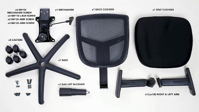 Black Mesh Adjustable Task Chair with Synchro-Tilt