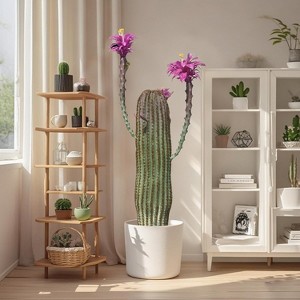 43 Inch Artificial Cactus Potted Plant, Realistic Faux Desert Cacti with Planter for Indoor & Outdoor Decor - 1 of 4