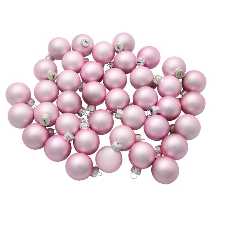 Northlight Matte Finish Glass Christmas Ball Ornaments - 1.25" (30mm) - Baby Pink - 40ct, 2 of 4