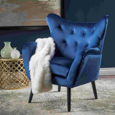 CAVINAS Velvet Accent Chair with Mid-Height Curved Backrest,Modern Upholstered Living Room Chairs,Reading Chairs for Living Room