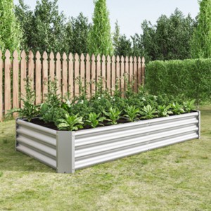 Rectangle Metal Raised Bed Garden,Metal Plant Pots Outdoor with Open Bottom Design,Garden Planter Boxes for Flowers,Vegetables-Coolbibila - 1 of 4