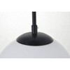 Elegant Lighting Baxter 1 Light Black Pendant With Frosted White Glass - 4 of 4