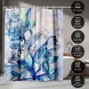 Americanflat 71" x 74" Shower Curtain, Aqua Floral by Hope Bainbridge - 4 of 4