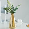 Fabulaxe Decorative Ceramic Modern Centerpiece Table Flower Vase, Gold - 2 of 4