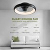 Ludomide Ceiling Fans with Lights, Flush Mount Ceiling Fan with Lights and Remote, 6 Wind Speeds Smart Low Profile Ceiling Fan for Bedroom-Black - 2 of 4