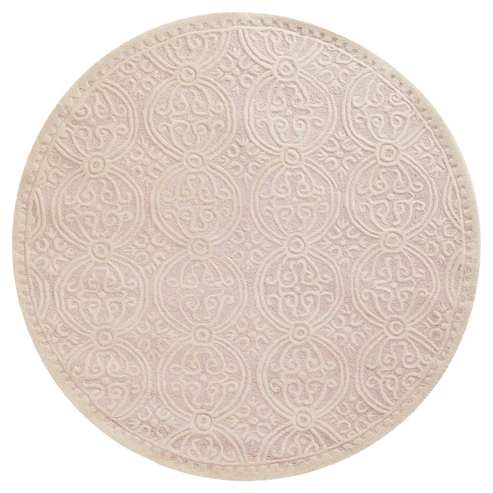 Pink/Ivory Geometric Tufted Round Area Rug 6' - Safavieh