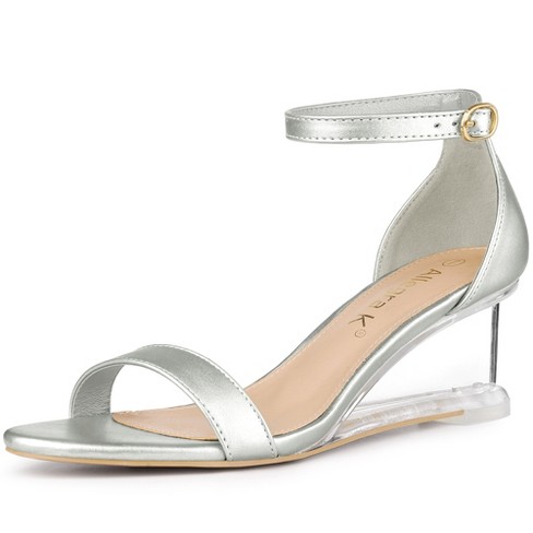 Clear strap low store heel sandals