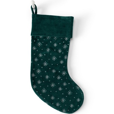 Lands' End Velvet Embroidered Christmas Stocking : Target