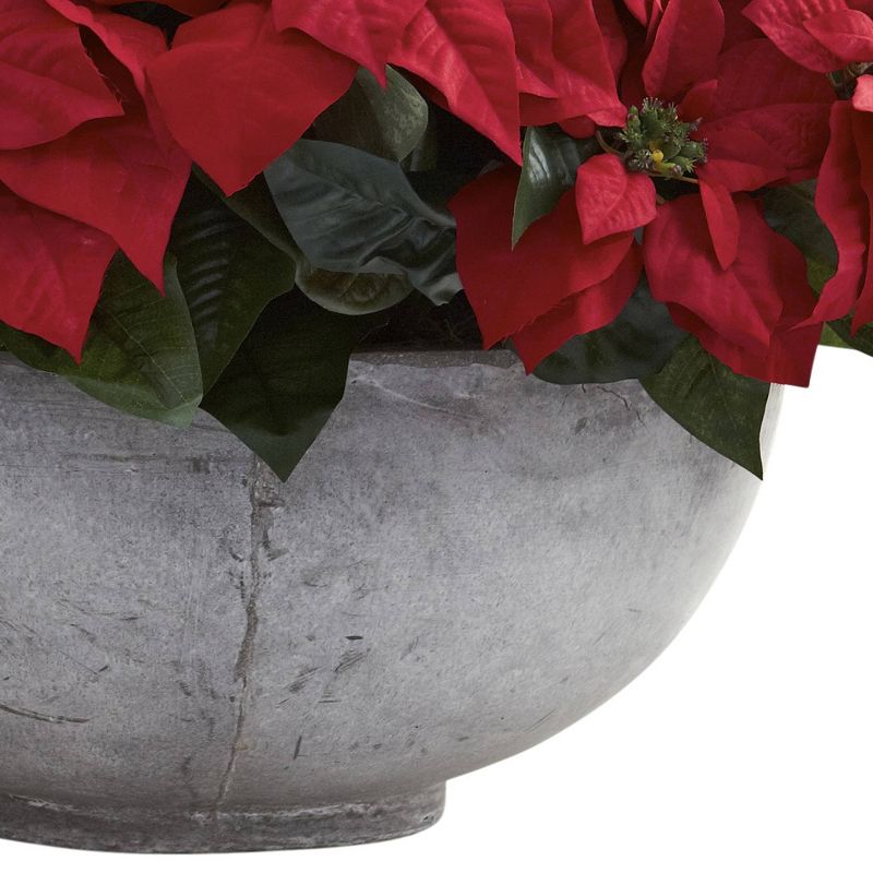 Giant Poinsettia Arrangement with Decorative Planter - Nearly Natural, 4 of 5
