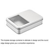 Unique Bargains Tinplate Storage Container with Clear Window Lids Rectangular Tin Box 6.3" x 4.33" x 1.38" Silver - 3 of 4