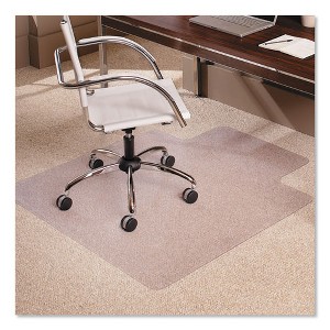 ES Robbins EverLife Moderate Use Chair Mat for Low Pile Carpet, Rectangular with Lip, 45 x 53, Clear - 1 of 4