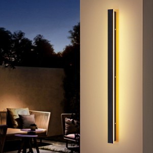 Rennnsan Lunith 39"-59" H Hardwired Liner Stainless Metal Industrial LED Dimmable Wall Sconce in Black - 1 of 4
